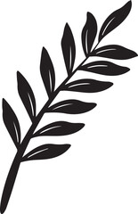 Black Laurel wreaths hand drawn silhouette vector, black and white silhouette vector illustration