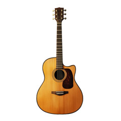 Obraz premium Acoustic guitar, isolate on transparent white background