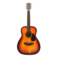 Obraz premium Acoustic guitar, isolate on transparent white background