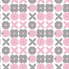 seamless pattern with pink flowers