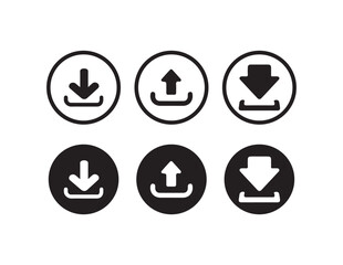 Download icon set, Download files icons vector,  Download button Collection, simple download icon isolated on white background, Vector lllustration EPS 10.