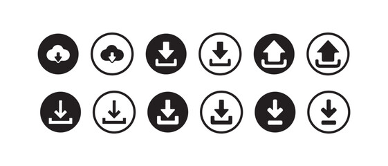 Download icon set, Software download icon, Web icon set, download Icons collection, Download icon files, Vector lllustration EPS 10.