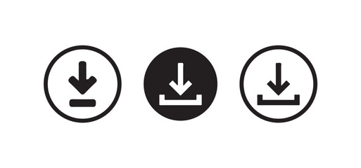 Download icon set, Download files icons vector,  Download button Collection, simple download icon isolated on white background, Vector lllustration EPS 10.