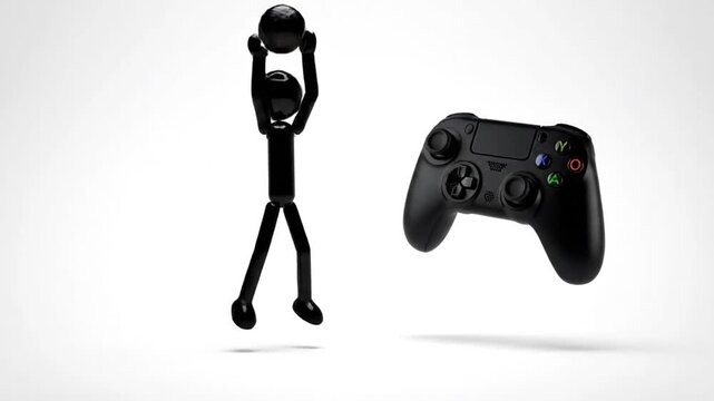 3 d stick figure and controller