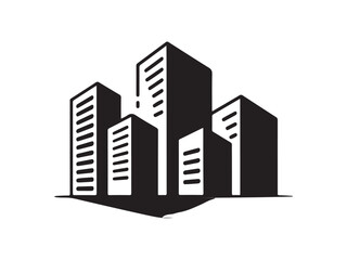 Metropolitan City Skyline Icon   Downtown urban silhouette showing multiple high rise tower block, vector illustration eps 10.  © VANU