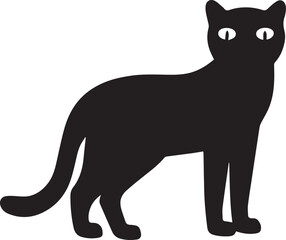 Black panther silhouette vector, black and white silhouette vector illustration