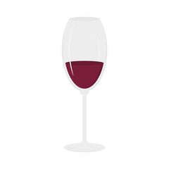 Wine Glass with red Wine Icon Sticker Poster Menu Cards Wine Day Greetings Minimalistic design idea