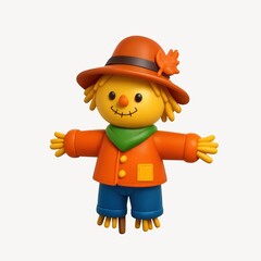 Fototapeta premium Colorful cartoon scarecrow illustration.