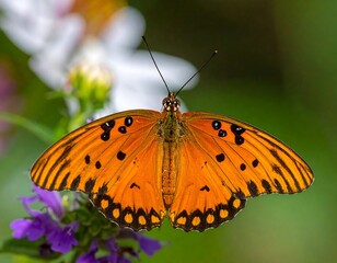 Obraz premium Orange butterfly on flower