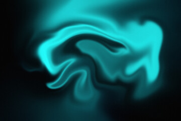 Abstract turquoise swirl on black background creates a mesmerizing effect