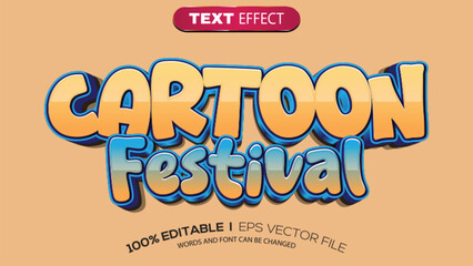 3d text effect cartoon festival theme