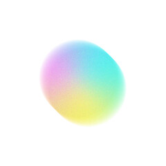 Pastel gradient sphere with rainbow hues isolated on transparent background