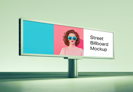 Modern Minimalist Street Billboard Mockup