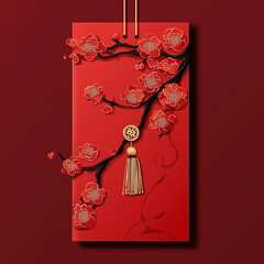 red envelope, new year, asian festival, illustration, background, cover, advertisement, card, pattern, celebration, gift, symbol