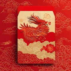 red envelope, new year, asian festival, illustration, background, cover, advertisement, card, pattern, celebration, gift, symbol