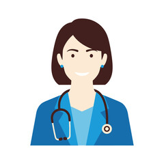 Fototapeta premium A female doctor with a stethoscope around her neck, ready to provide care and assistance. A professional figure who symbolizes health and well-being