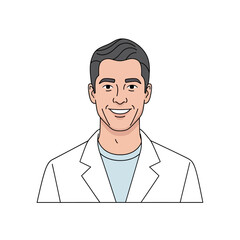 Fototapeta premium A smiling doctor in a lab coat