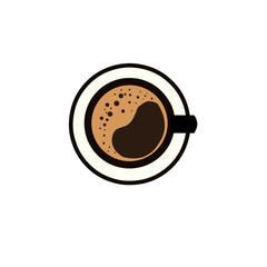 Eppresso coffee cup the top view 