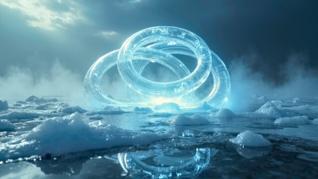 Ice circular outdoor technology scene