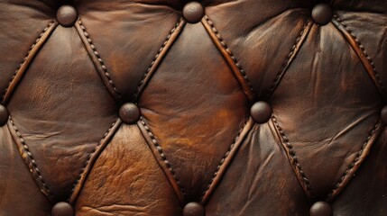 Obraz premium Rich Brown Tufted Leather Texture Background