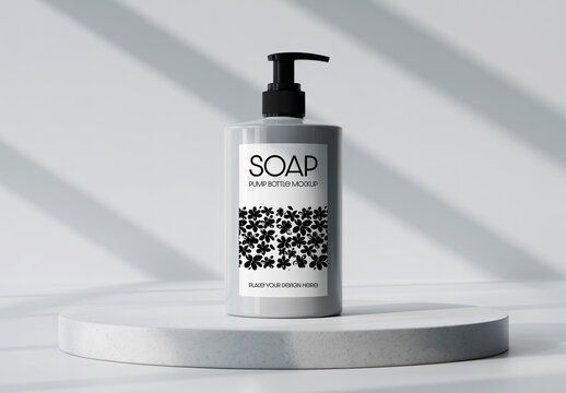 Soap Pump Bottle Mockup