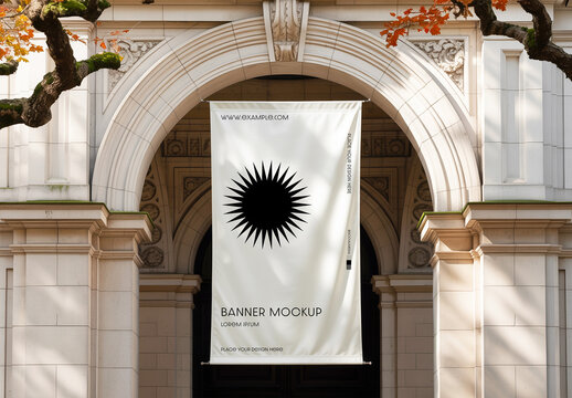 Vertical Banner on The Building Mockup
