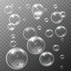 water bubbles on transparent background