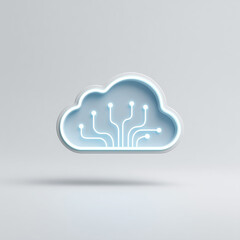 3D icon of cloud computing technology and digital network connectivity concept
