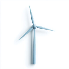 Wind turbine 3D icon against a plain white background studio shot view