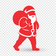 Santa Claus Silhouette Vector. Perfect for Christmas designs, holiday decorations, greeting cards, and seasonal projects.