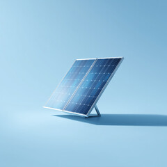 Solar panels icon on a light blue background for clean energy use