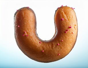 a donut in the shape of the letter u