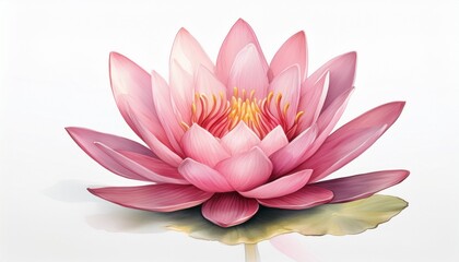 pink water lily isolated on white background