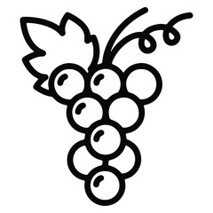 Iconic grape bunch outline art for product packaging and design projects
