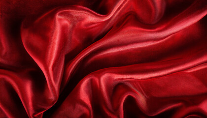 Obraz premium Red Velvet Cloth Background Red Fabric Created With Generative Ai