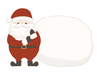 袋を持ったサンタクロースのイラスト