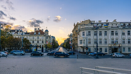 Gedimino Prospektas, Gediminas Avenue in Vilnius, Lithuania