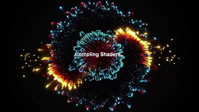 Abstract visual of shader compilation with vibrant colors