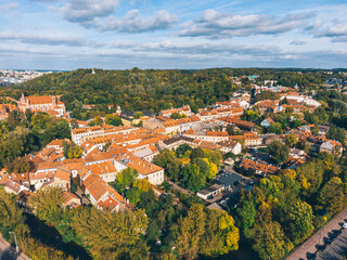 Aerial View of Uzupis district in Vilnius Old Town, Lithuania