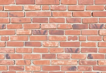 Obraz premium Rough textured brick wall, varying shades of red and brown, rusty, industrial