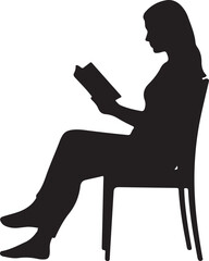 Person Reading Book Learning Silhouette Vector