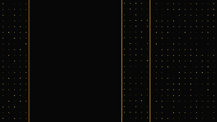 Obraz premium Dark background with golden lines and glittering dots