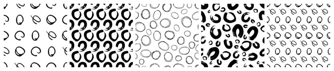 Set of seamless patterns with scribble smears