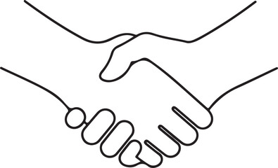 Fototapeta premium Minimalist Handshake Agreement Line Art Icon