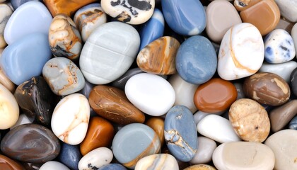Close-up of colorful tumbled stones