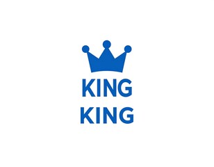 Blue crown logo with the word "KING" repeated