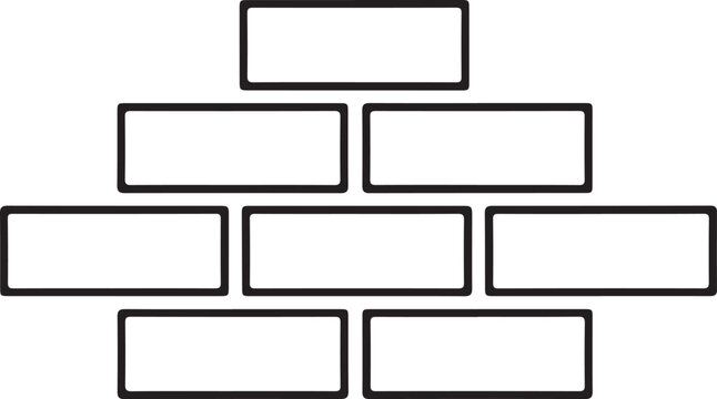 Minimalist Bricks Construction Line Art Icon