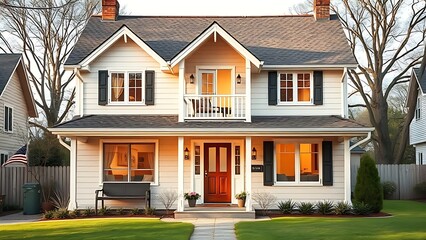 Family home exterior with warm domestic atmosphere in natural afternoon light.
