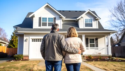 Couple viewing a new home
