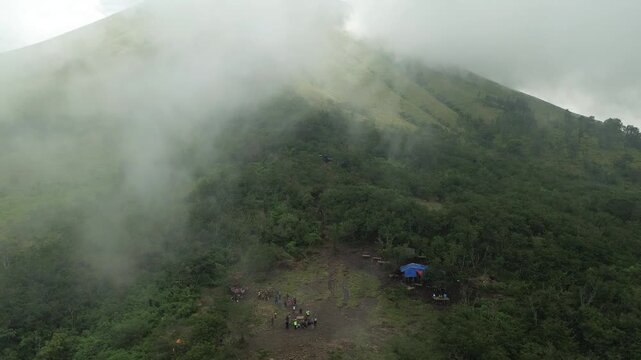 footage drone in the montain 